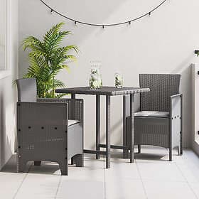 vidaXL Lounge Set 2 Pieces Light Gray Rattan