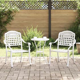 vidaXL Lounge Set 2 Pieces White Cast Aluminum