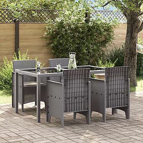 vidaXL Lounge Set 4 Pieces Light Gray Plastic