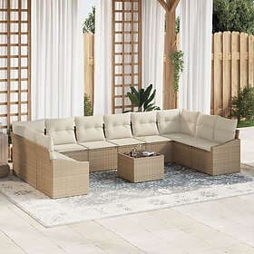 vidaXL Garden sofa set 11-piece synthetic rattan outdoor sofa beige
