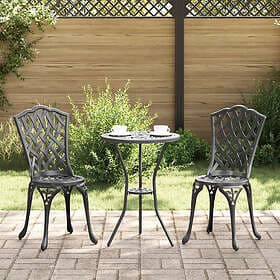 vidaXL Bistro Set 3 Pieces Black Cast Iron