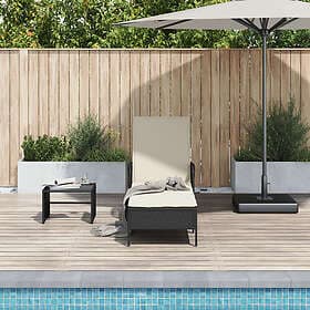 vidaXL Sunlounger rattan beige 157 x 55 x 92cm 365425