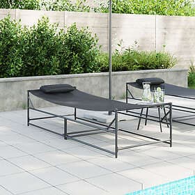 vidaXL Sunbed Anthracite Steel & Textilene