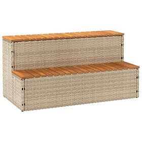 vidaXL Badtunna Step beige 100x50x50,5cm konstrotting och solid akacia 4103946