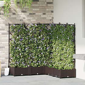 vidaXL Garden Planter with Trellis 5-piece Brown 120x120x125.5 cm