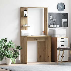 vidaXL Artisan Ek Skrivbord Artisan Ek Konstruerat Trä Standard Hyllor