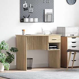vidaXL Skrivbord med Förvaring Sonoma Ek 90x49.5x75 cm Konstruerat trä
