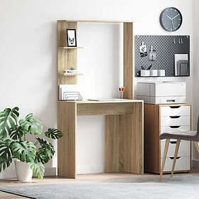 vidaXL Sonoma ek datorbord Sonoma ek Konstruerat trä Medium Datorbord