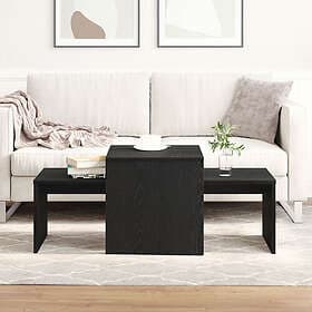 vidaXL Nest av bord Svart Ek 100x48x40 cm Ingenjörsträ