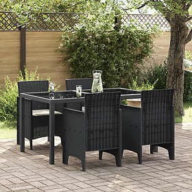 vidaXL Lounge Set 4 Pieces with Cushions Antracit Poly Rattan