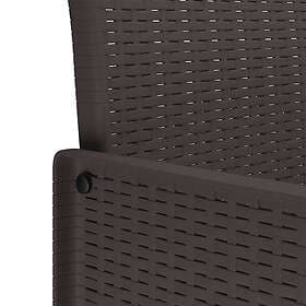 vidaXL Lounge Set 2 Pieces with Cushions Brown Poly Rattan