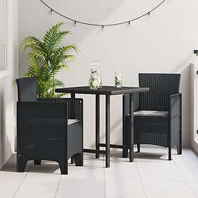 vidaXL Trädgårdsstolar med kuddar 2 st Antracit Poly Rattan