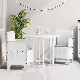 vidaXL Trädgårdsstolar med Dynor 2 st Vit Poly Rattan