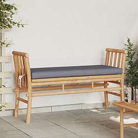 vidaXL Garden Bench with Cushion 110 cm Bamboo Fiber