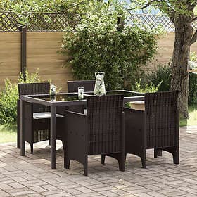 vidaXL Lounge Set 4 Pieces Brown Rattan