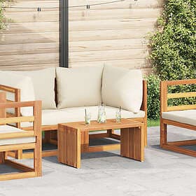 vidaXL Trädgårds sidobord 70x37.5x35.5 cm trä Massivt teak 70X37.5X35.5