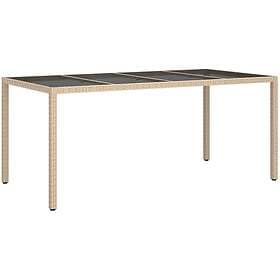 vidaXL Trädgårdsbord Beige 190x90x75 cm Rattan Poly