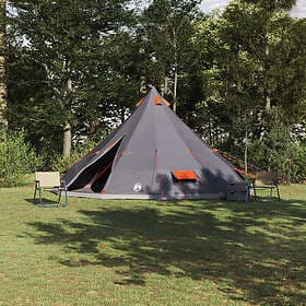 vidaXL Familjetält Tipi Grå och 12-personers Orange Vattentålig 42000983