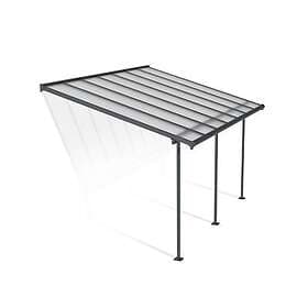 Palram Pergola adossée Sierra Canopia aluminium gris 3 x 4,3 cm