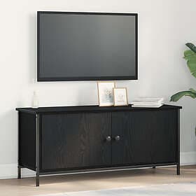 vidaXL Svart Ek TV-bänk Svart ek Spånskiva, Metall 102 x 35 x 45 cm