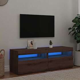 vidaXL TV-bänk med LED-belysning 2 st artisan ek konstruerat trä