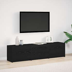 vidaXL TV-bord med LED Svart ek 162,5x34x40 cm Hållbart trä