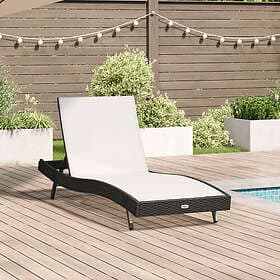 vidaXL Solstol Svart Poly Rattan och Textilene 42009978