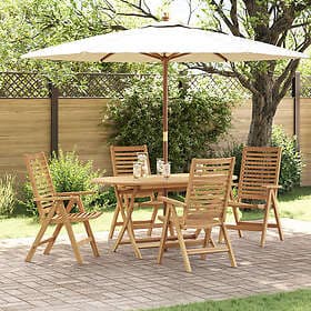 vidaXL Garden Chairs Foldable Set of 4 Solid Wood Teak