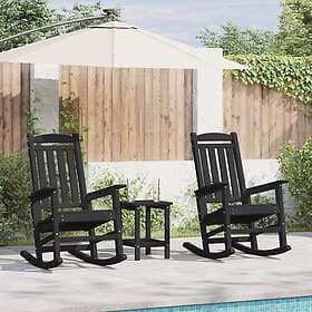 vidaXL Garden Chairs 2 pcs Black 70x92x107.5cm HDPE