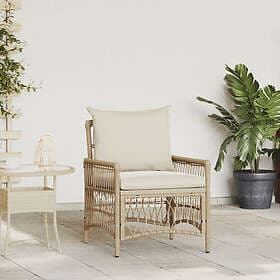vidaXL Garden Chair with Cushions Beige 60x70x78 cm Poly Rattan