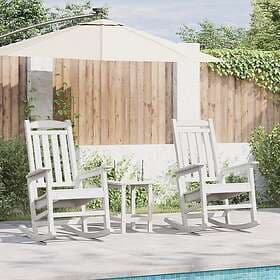 vidaXL Garden Chair Set of 2 White 70x92x107.5 cm HDPE