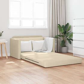vidaXL Floor Sofa Bed 2-i-1 Grädde 124x71x78 cm Tyg