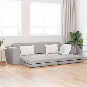 vidaXL Golvsoffa 2-i-1 Cloud Grey 245x150x60.5 cm Tyg
