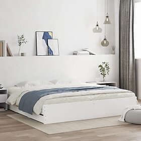 vidaXL Sängram med lådor vit 180x200 cm konstruerat trä
