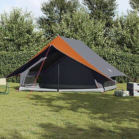 vidaXL Familjetält A-Frame 7-Personer Grå och Orange Vattentätt