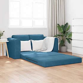 vidaXL Golvsängsoffa 2-in-1 Sofa Bed Blue Velvet 148x71x83 cm