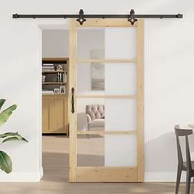 vidaXL skjutdörr med hårdvarusats 93x202 cm massivt tallträ