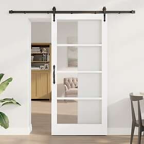 vidaXL Skjutdörr med montering "ORKDAL" Vit 93x202 cm
