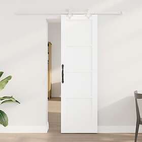 vidaXL Skjutdörr med Tillbehörsset Vit 61x198.5 cm Solid Furu