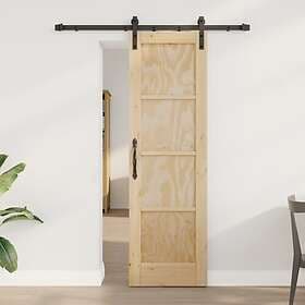 vidaXL Skjutdörr med hårdvaruset 61x198,5 cm Solid Trä Furu