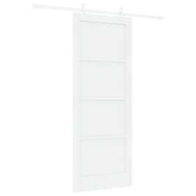 vidaXL Skjutdörr med stilren uppsättning Vit 83x211 cm Solid Furu