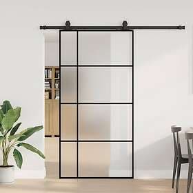 vidaXL Sliding Door Black 102.5x205 cm ESG Glass