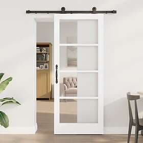 vidaXL skjutdörr med hårdvarusats 'ORKDAL'Vit 83x202 cm