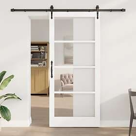 vidaXL Skjutdörr med Hårdvarusats "ORKDAL" Vit 93x211 cm