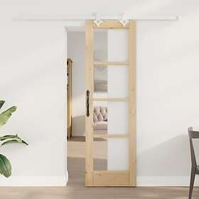 vidaXL Skjutdörr med hårdvaruset 61x198.5 cm Solid träfuru
