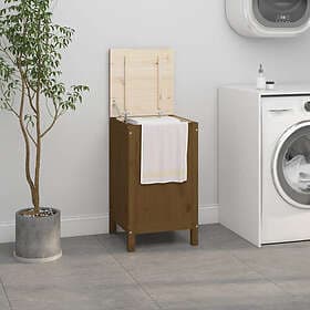 vidaXL Tvättkorg honungsbrun 44x44x76 cm massiv furu