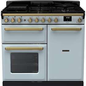 Rangemaster Estel Deluxe ESDL100DFPMSB/AB1 100cm Misty Blue Antique Brass