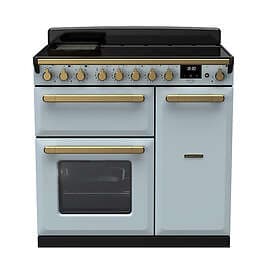 Rangemaster Estel Deluxe ESDL90EIPMSB/AB1 90cm Misty Blue Antique Brass