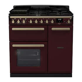 Rangemaster Estel Deluxe ESDL90DFPBOR/AB1 90cm Bordeaux Antique Brass