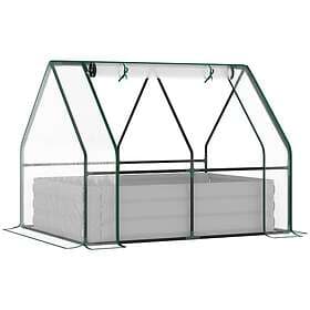 Outsunny Raised Garden Bed Planter Box With Greenhouse Large Window Clear